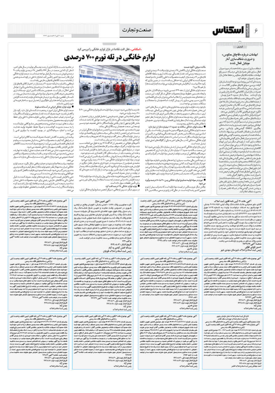 شماره 2222 ص6 1404/08/03