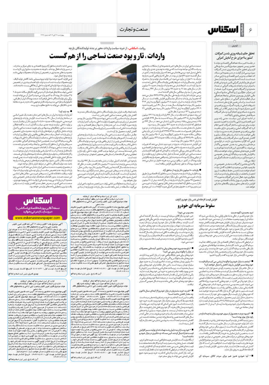 شماره 2236 ص6 1404/08/21